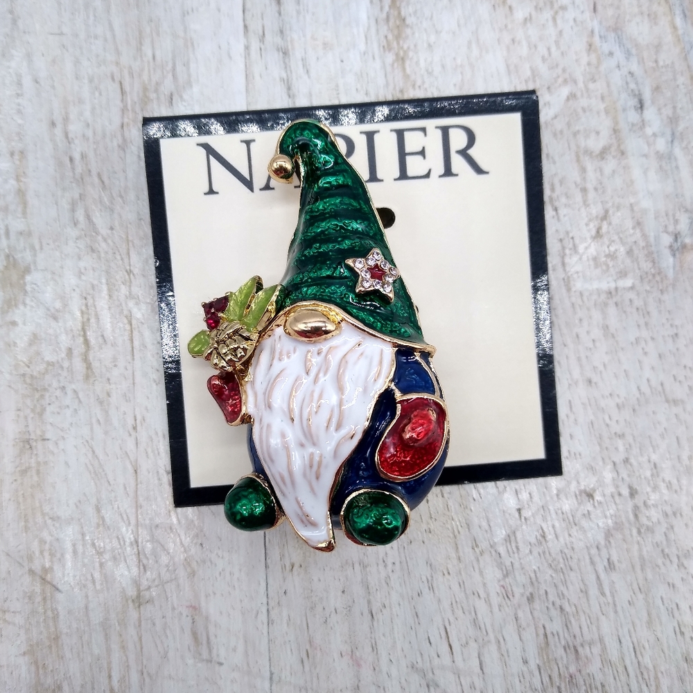 Napier Christmas Gnome Pin